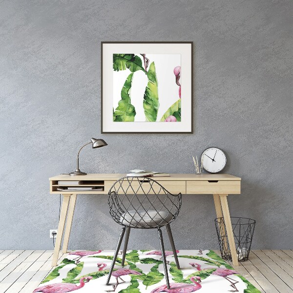 Tapis protège sol Flamant et feuilles