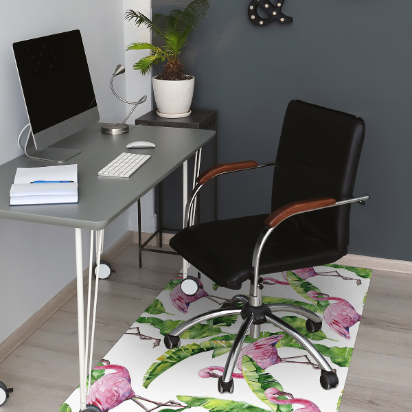 Tapis protège sol Flamant et feuilles