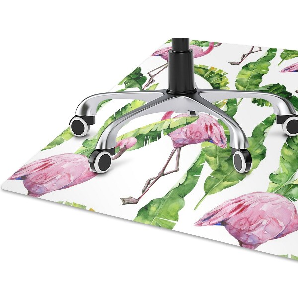 Tapis protège sol Flamant et feuilles