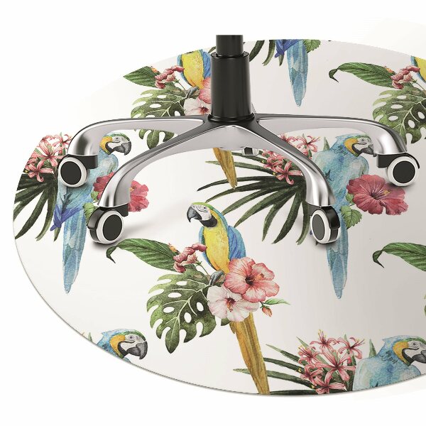 Tapis de chaise de bureau Perroquets et fleurs