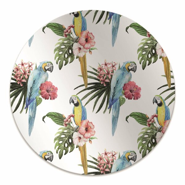 Tapis de chaise de bureau Perroquets et fleurs