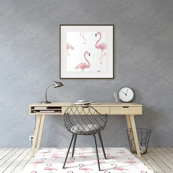 Tapis de chaise de bureau Flamants