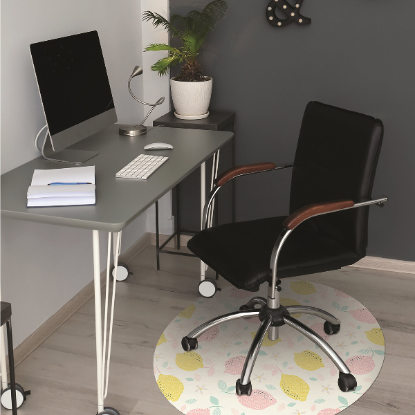 Tapis de chaise de bureau Citron