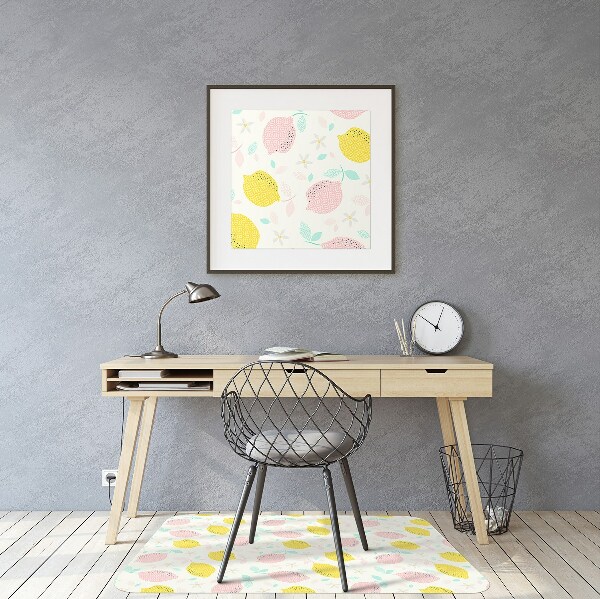 Tapis de chaise de bureau Citron