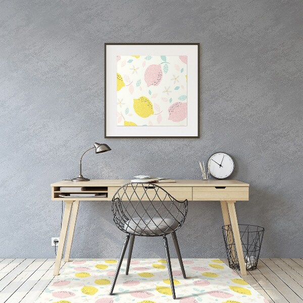 Tapis de chaise de bureau Citron