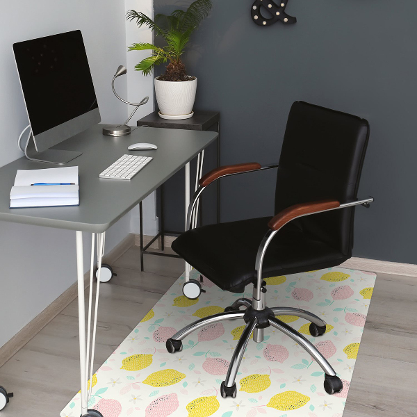 Tapis de chaise de bureau Citron