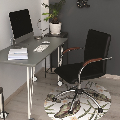 Tapis de chaise de bureau Feuilles et fleurs