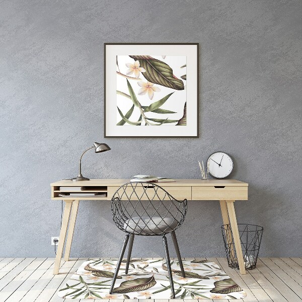 Tapis de chaise de bureau Feuilles et fleurs