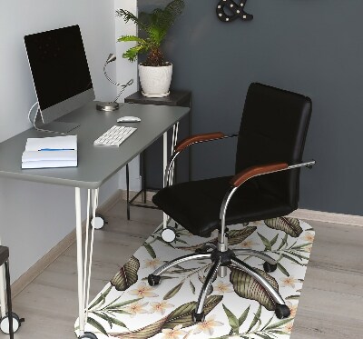 Tapis de chaise de bureau Feuilles et fleurs