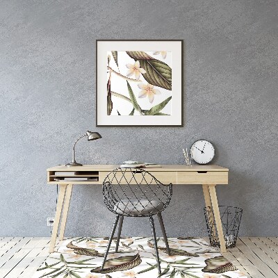 Tapis de chaise de bureau Feuilles et fleurs