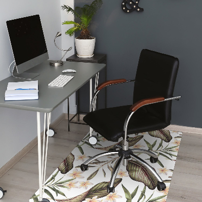 Tapis de chaise de bureau Feuilles et fleurs