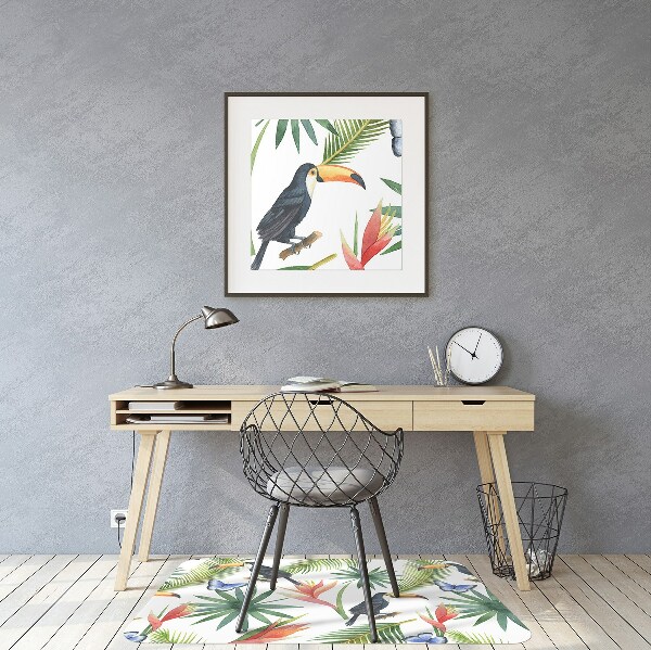 Tapis de chaise de bureau Toucons et papillons