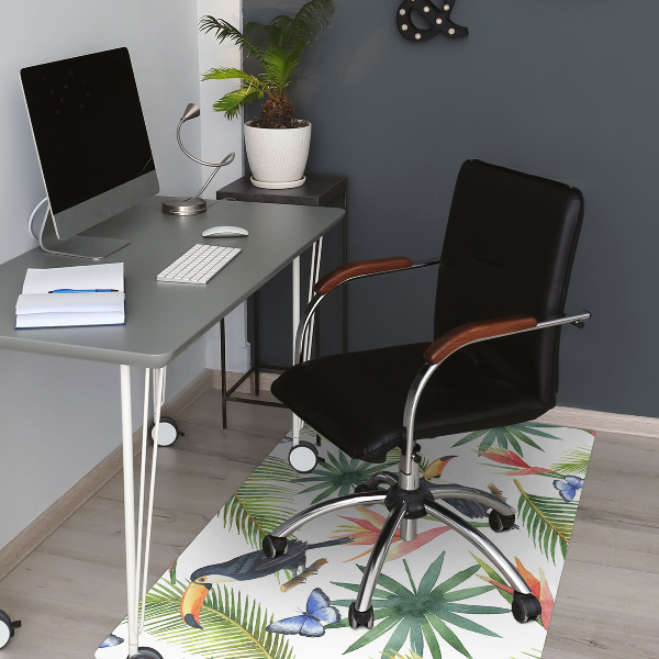 Tapis de chaise de bureau Toucons et papillons