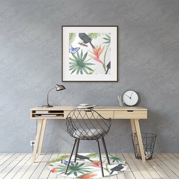 Tapis de chaise de bureau Toucons et papillons