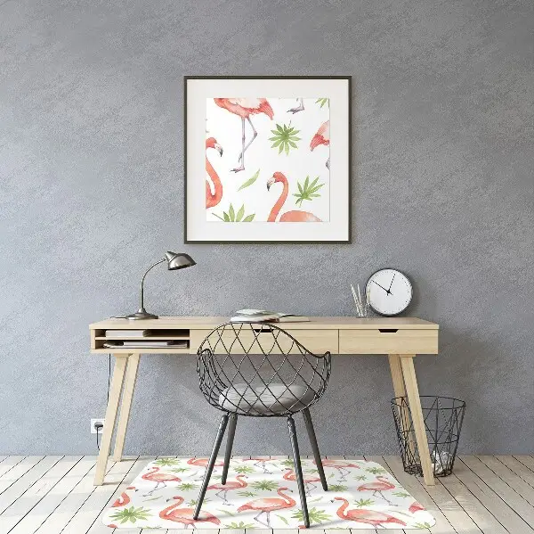 Tapis de chaise de bureau Flamants