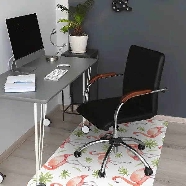 Tapis de chaise de bureau Flamants