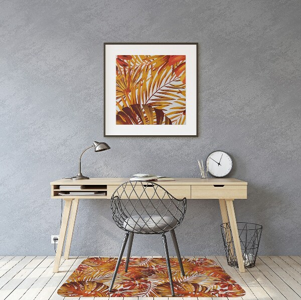 Tapis pour chaise de bureau Feuilles de feu