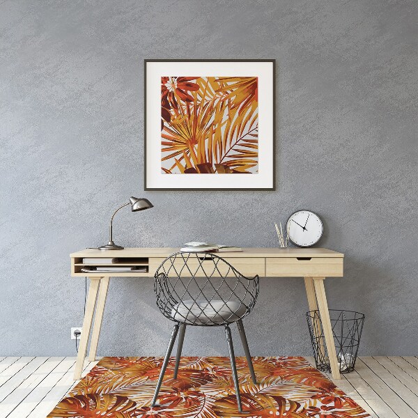 Tapis pour chaise de bureau Feuilles de feu