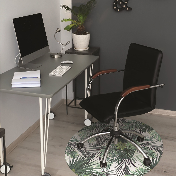 Tapis pour chaise de bureau Feuilles vertes