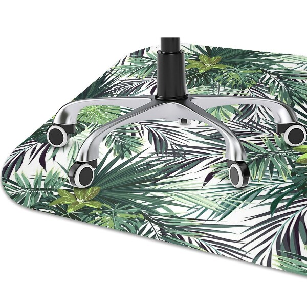 Tapis pour chaise de bureau Feuilles vertes