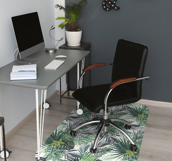 Tapis pour chaise de bureau Feuilles vertes
