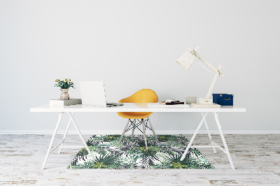 Tapis pour chaise de bureau Feuilles vertes