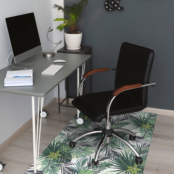 Tapis pour chaise de bureau Feuilles vertes