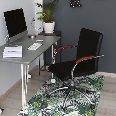 Tapis pour chaise de bureau Feuilles vertes