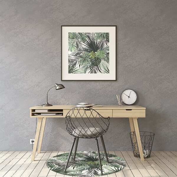Tapis pour chaise de bureau Feuilles vertes