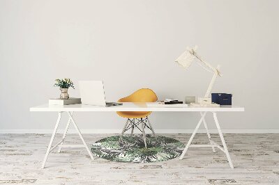 Tapis pour chaise de bureau Feuilles vertes