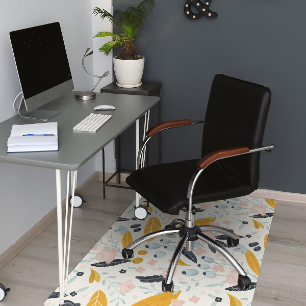 Tapis protège sol Fleurs pastel