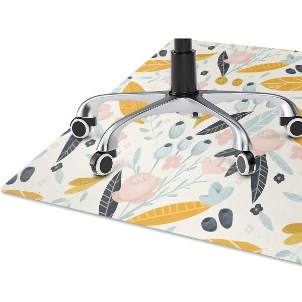 Tapis protège sol Fleurs pastel