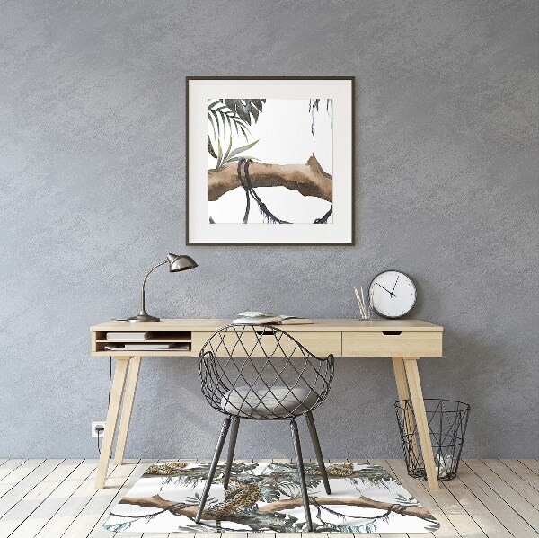 Tapis pour chaise de bureau Léopards sur une branche