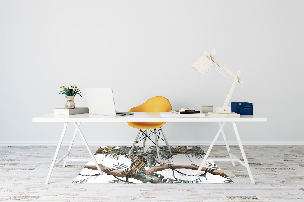 Tapis pour chaise de bureau Léopards sur une branche