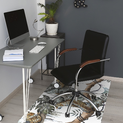 Tapis pour chaise de bureau Léopards sur une branche