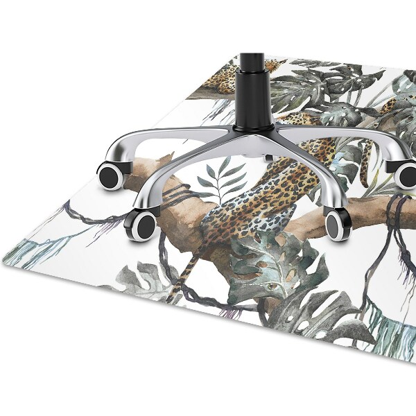 Tapis pour chaise de bureau Léopards sur une branche