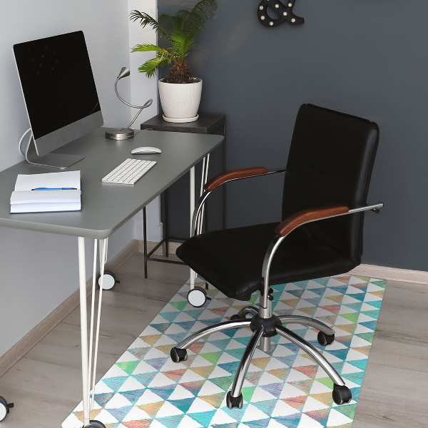 Tapis fauteuil bureau Triangles géométriques