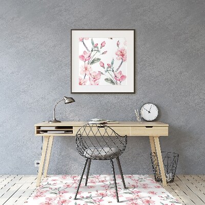 Tapis de chaise de bureau Fleurs subtiles