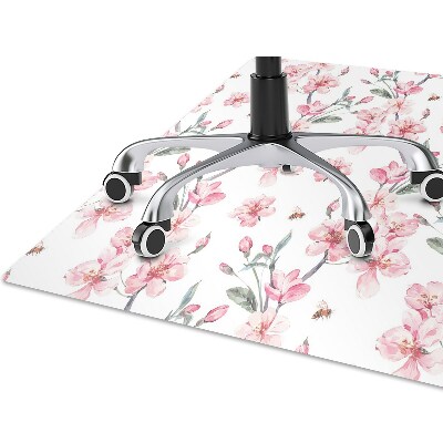 Tapis de chaise de bureau Fleurs subtiles