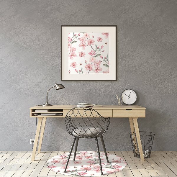 Tapis de chaise de bureau Fleurs subtiles