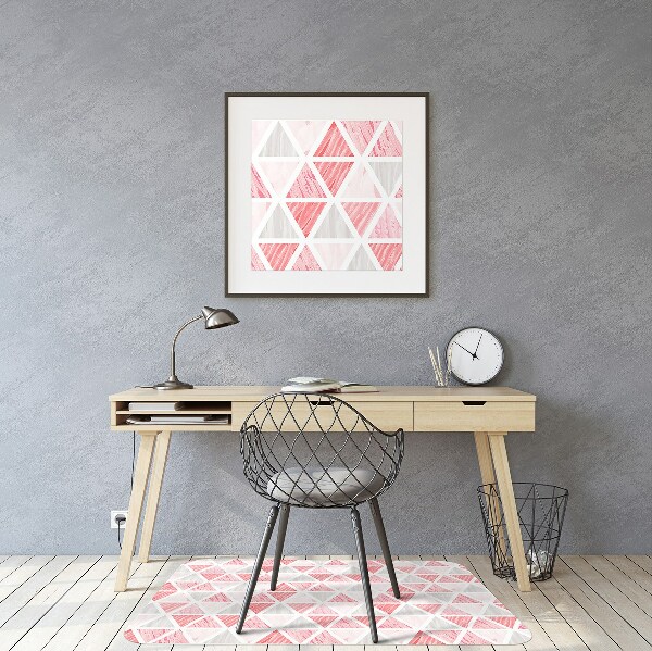 Tapis de chaise de bureau Triangles roses