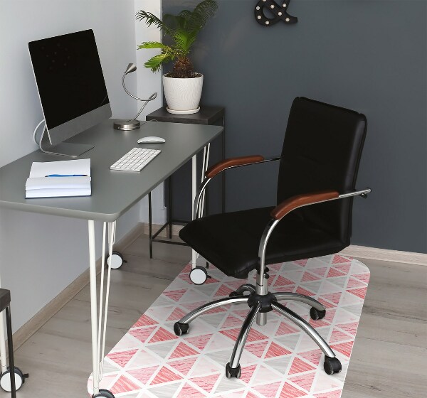 Tapis de chaise de bureau Triangles roses
