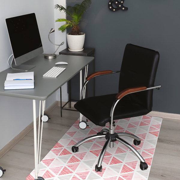 Tapis de chaise de bureau Triangles roses