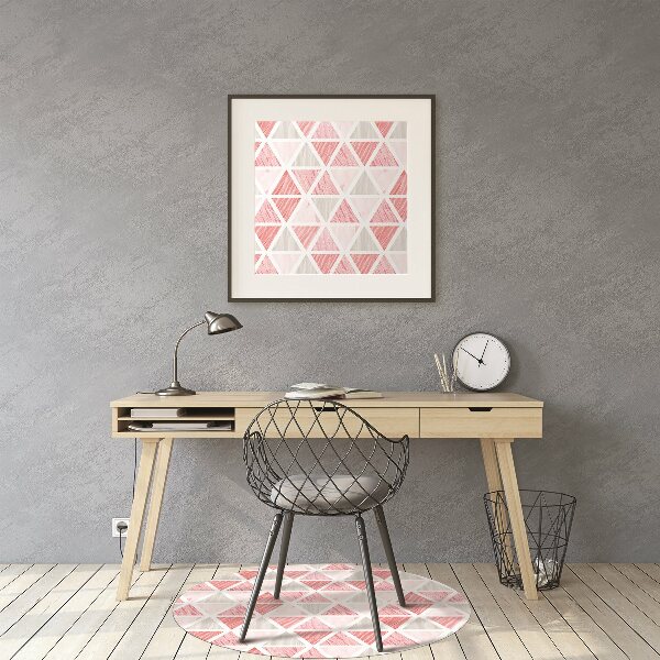 Tapis de chaise de bureau Triangles roses