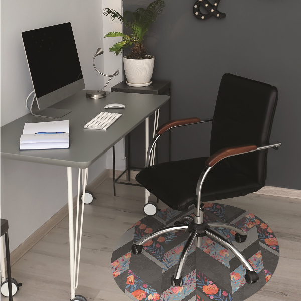 Tapis protège sol Fleurs à Herringbone