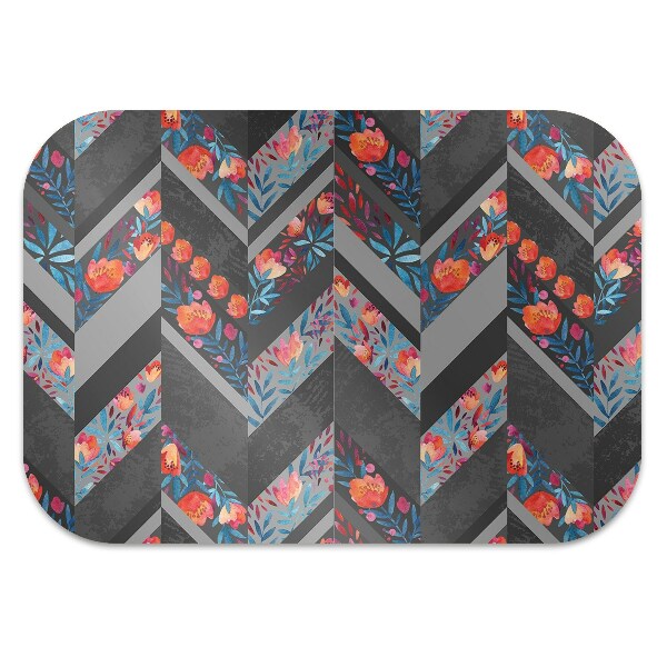 Tapis protège sol Fleurs à Herringbone