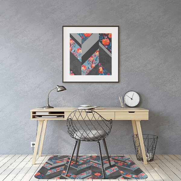 Tapis protège sol Fleurs à Herringbone