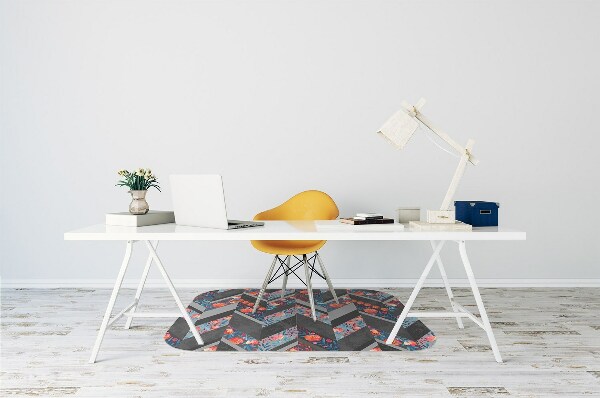 Tapis protège sol Fleurs à Herringbone