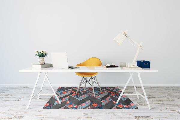 Tapis protège sol Fleurs à Herringbone