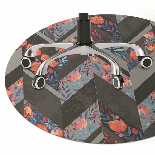 Tapis protège sol Fleurs à Herringbone
